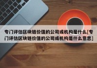 专门评估区块链价值的公司或机构是什么[专门评估区块链价值的公司或机构是什么意思]